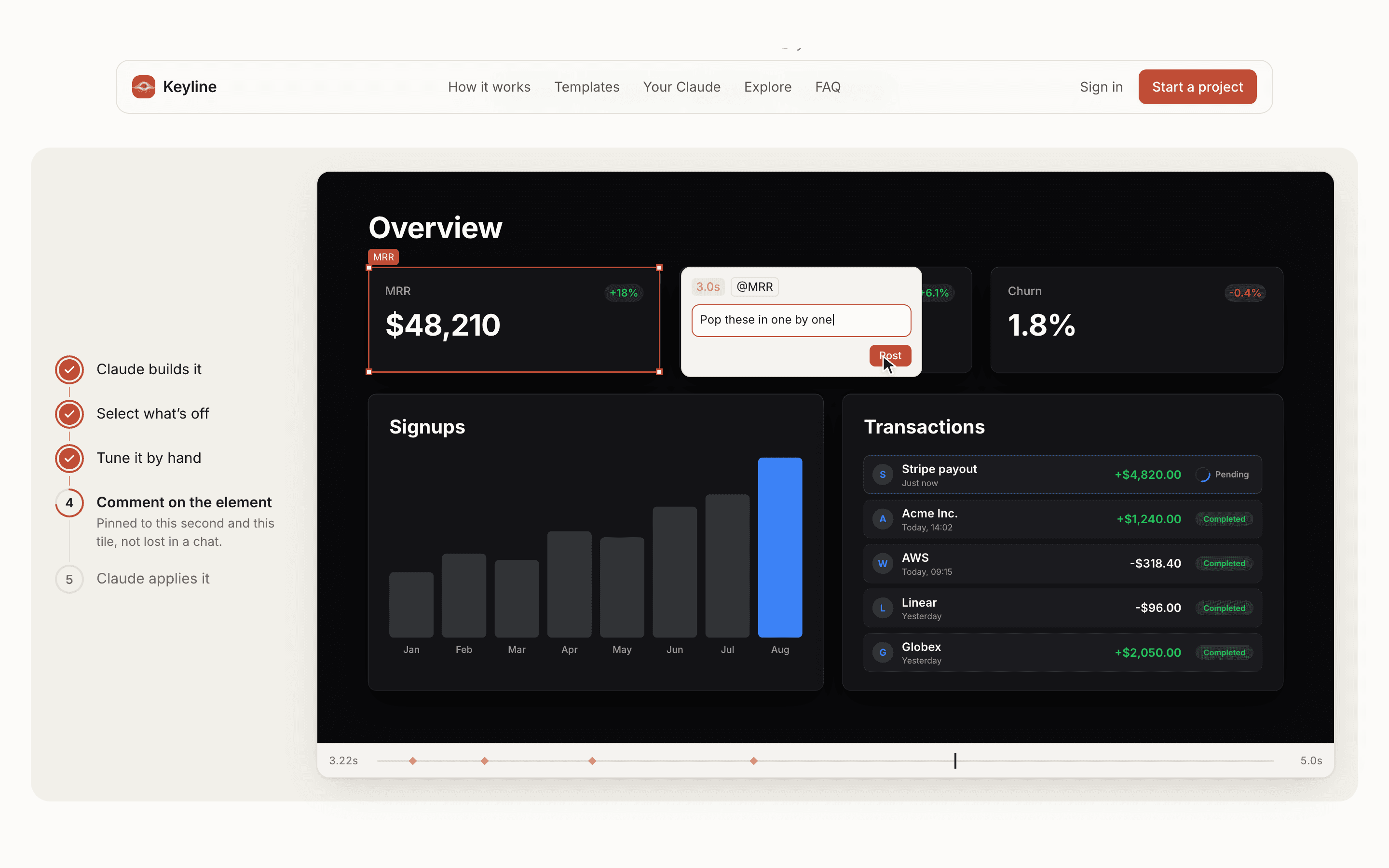 Keyline: screenshot