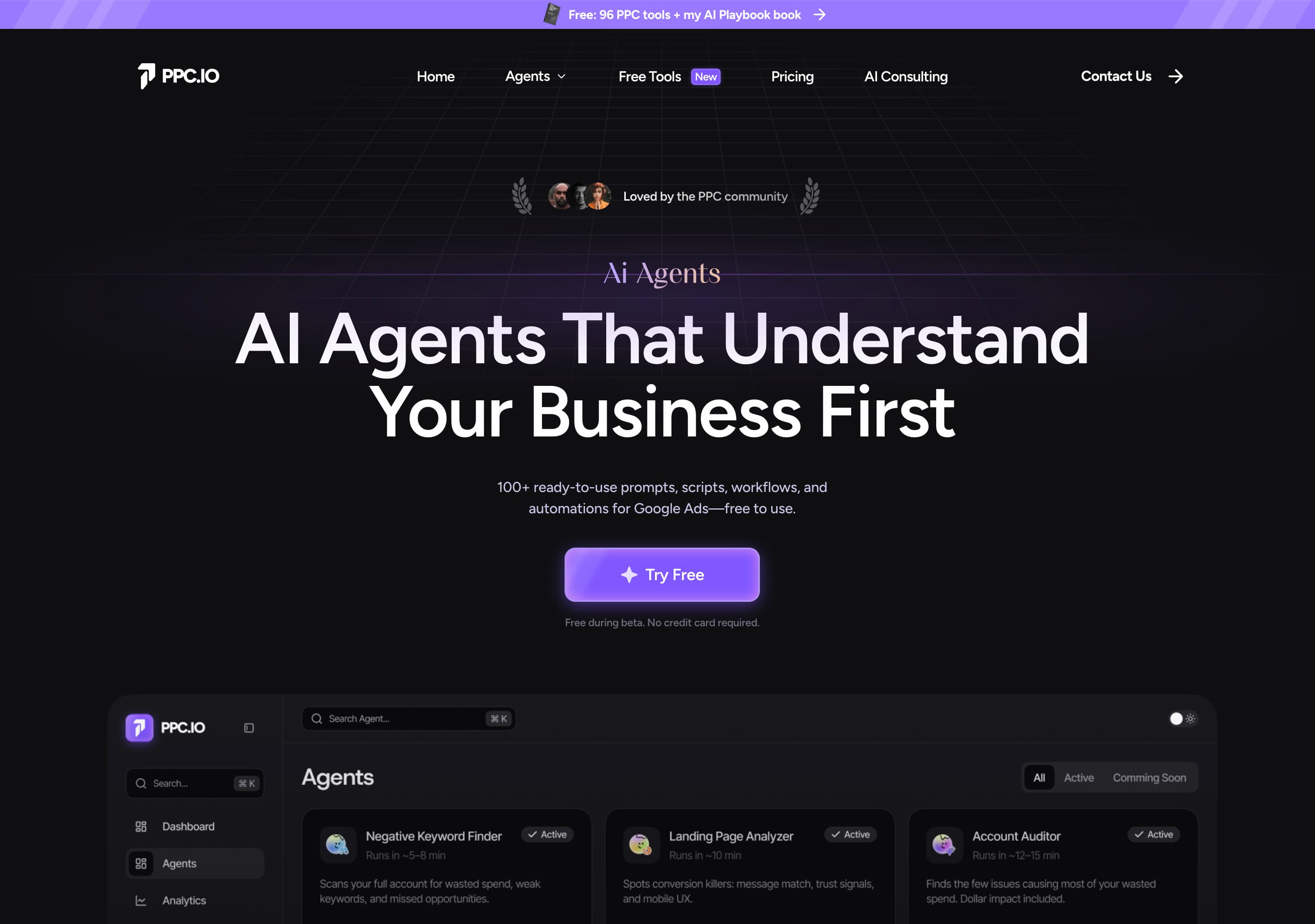 ppc.io: Agents page