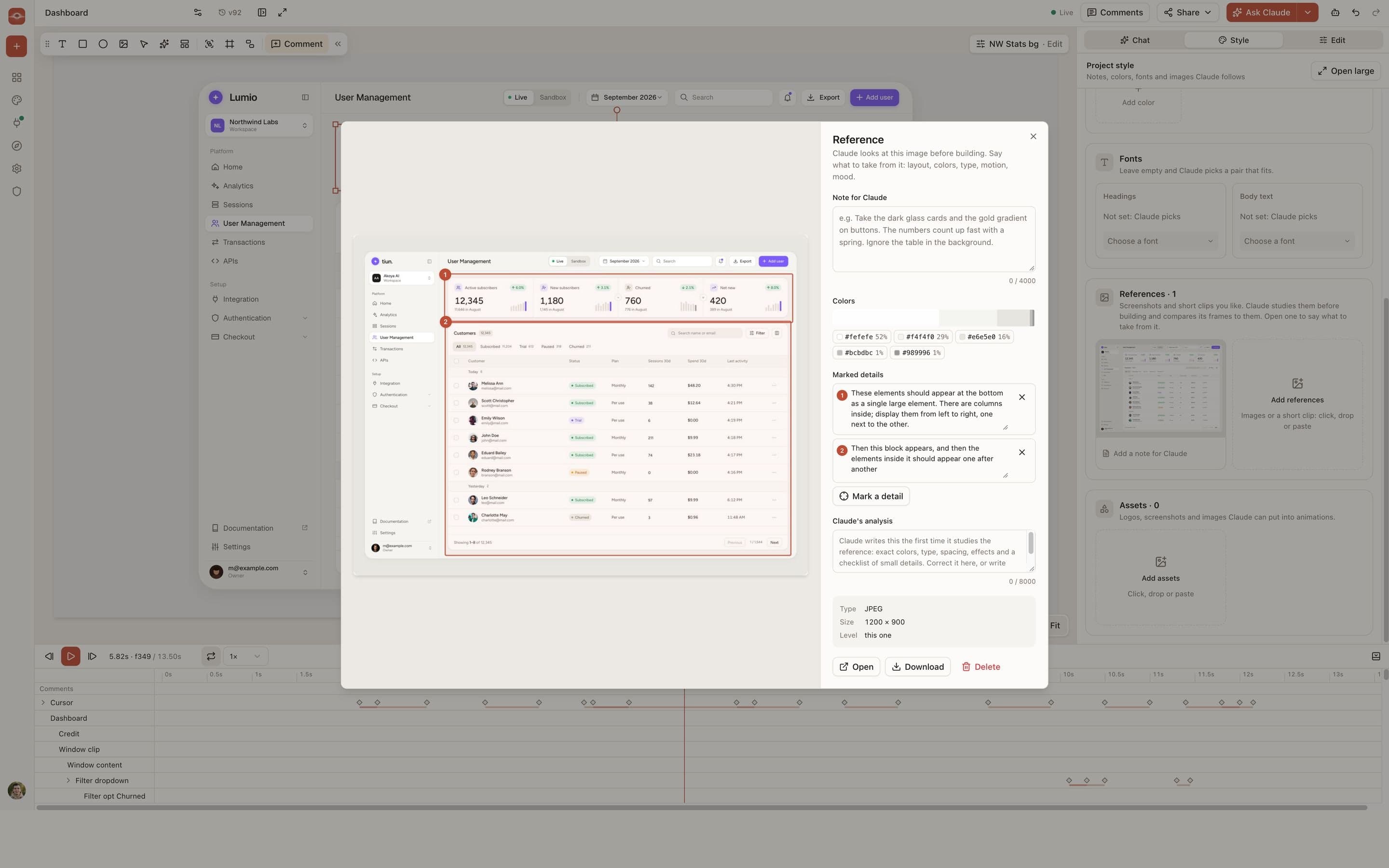 Keyline: Reference with marked details