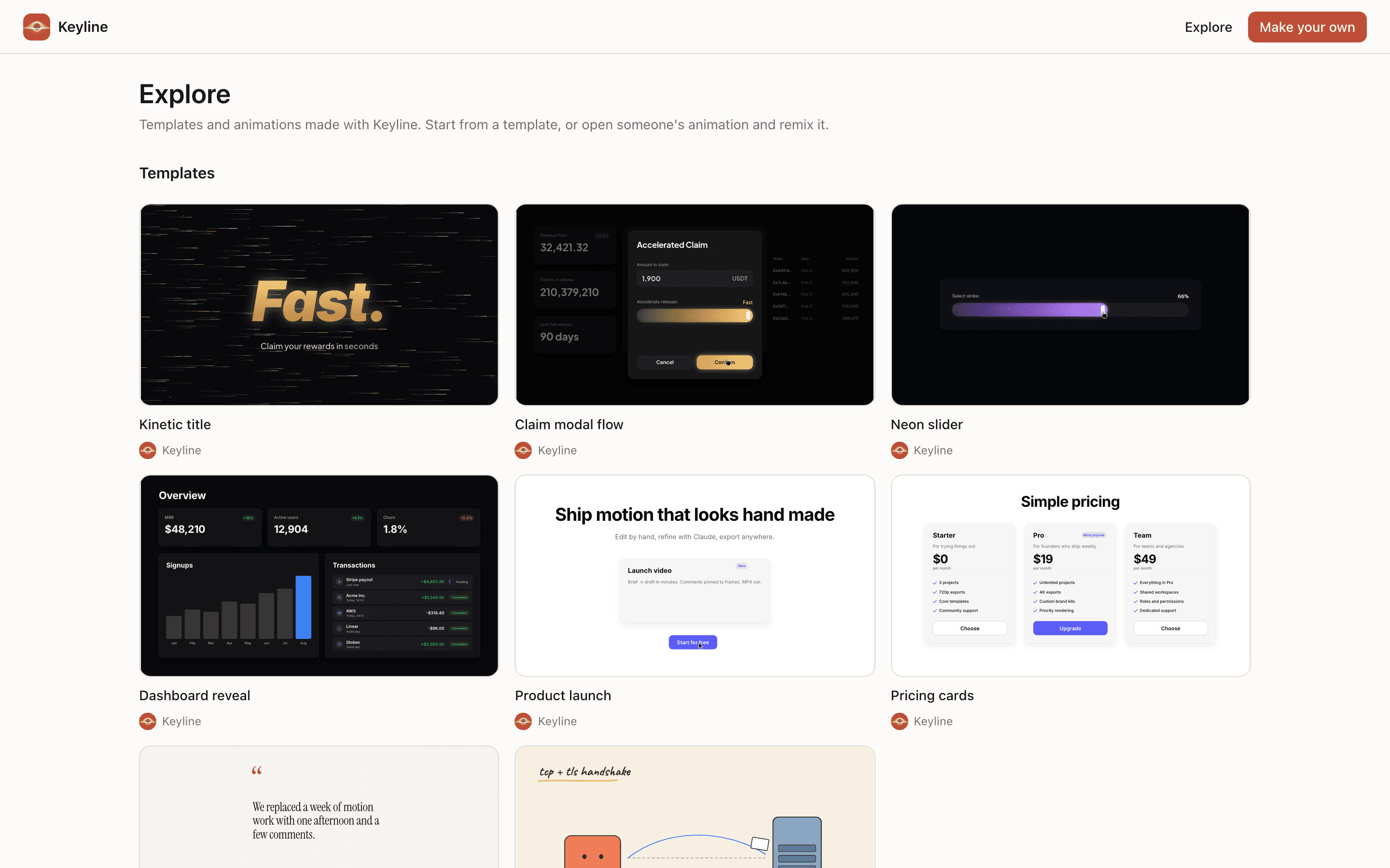 Keyline: Explore