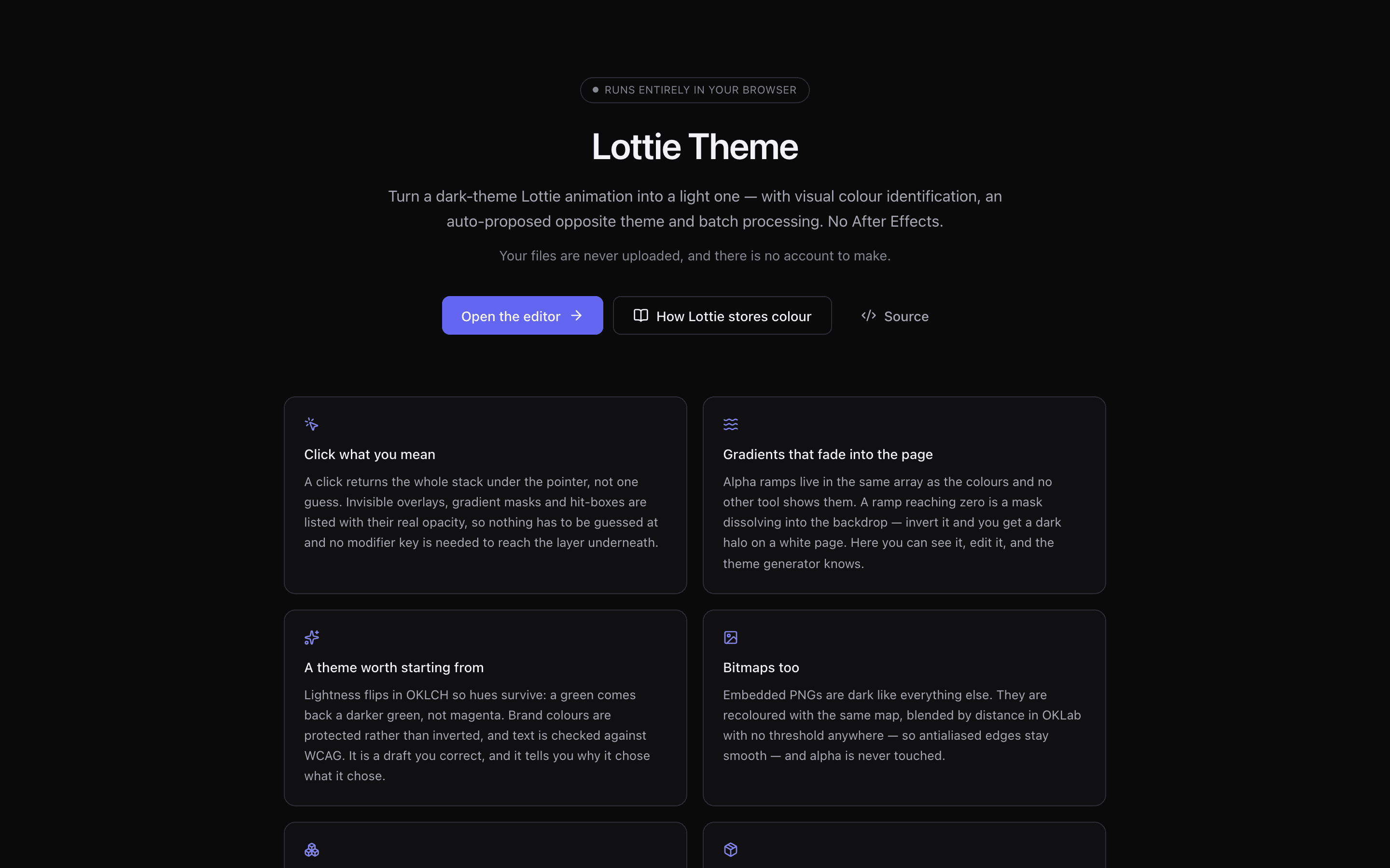 Lottie Theme: screenshot